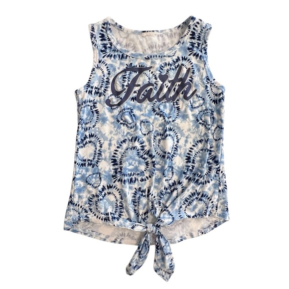 “Faith” Tie-Dye Girls Front Tank Top, Size 8 - Picture 1 of 5